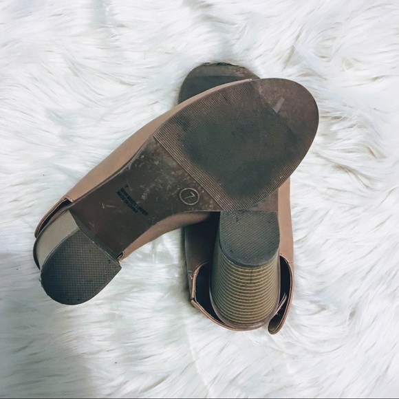 Cathy Jean Nude Peep Mule Sandal Block Heel 7 - Picture 6 of 6